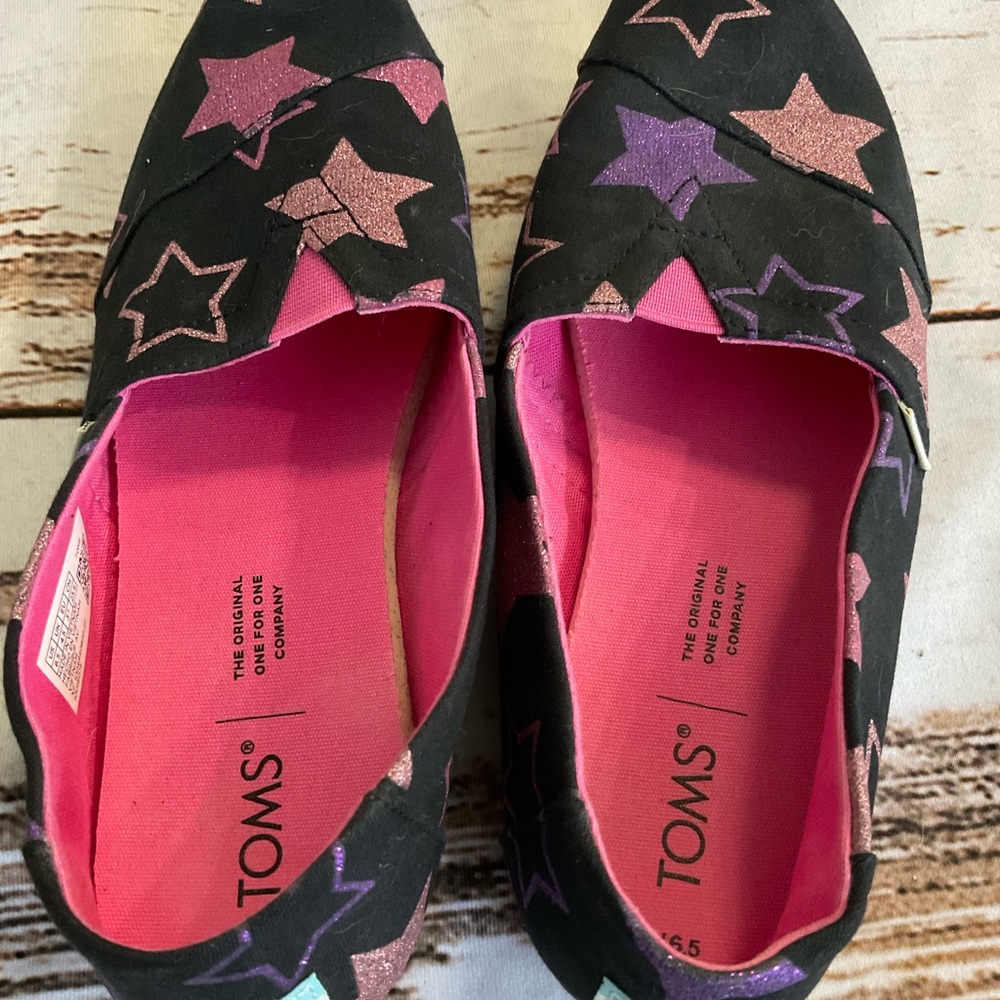 TOMS ALPARGATA BLACK GLITTER STARS‎ PRINT - Picture 5 of 9